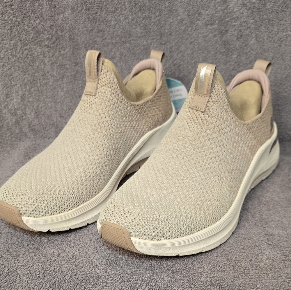 Skechers Women's Beige Slip-On Sneakers